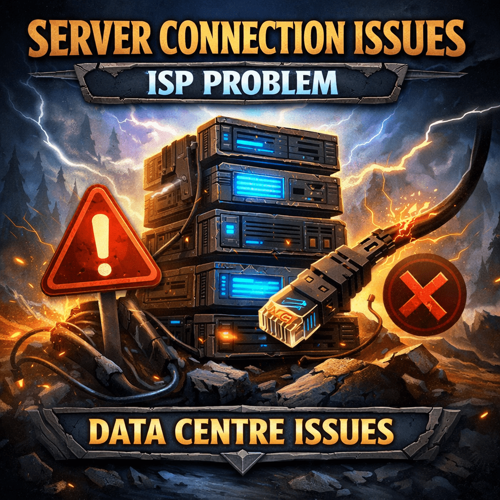 🚨 Server Connection Issues – ISP Problem (Data Centre)