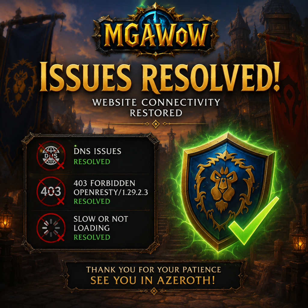 Website Connectivity Issues Resolved